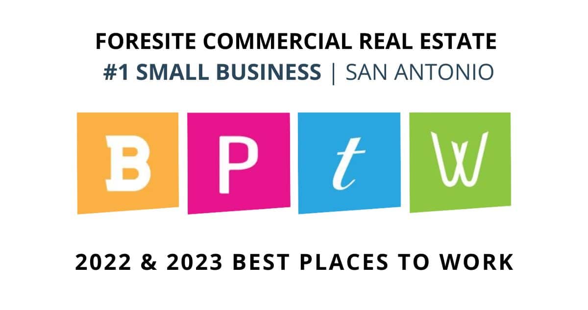 Foresite Commercial Real Estate - 2022 Small Business Winner for Best Places to Work by the San Antonio Business Journal