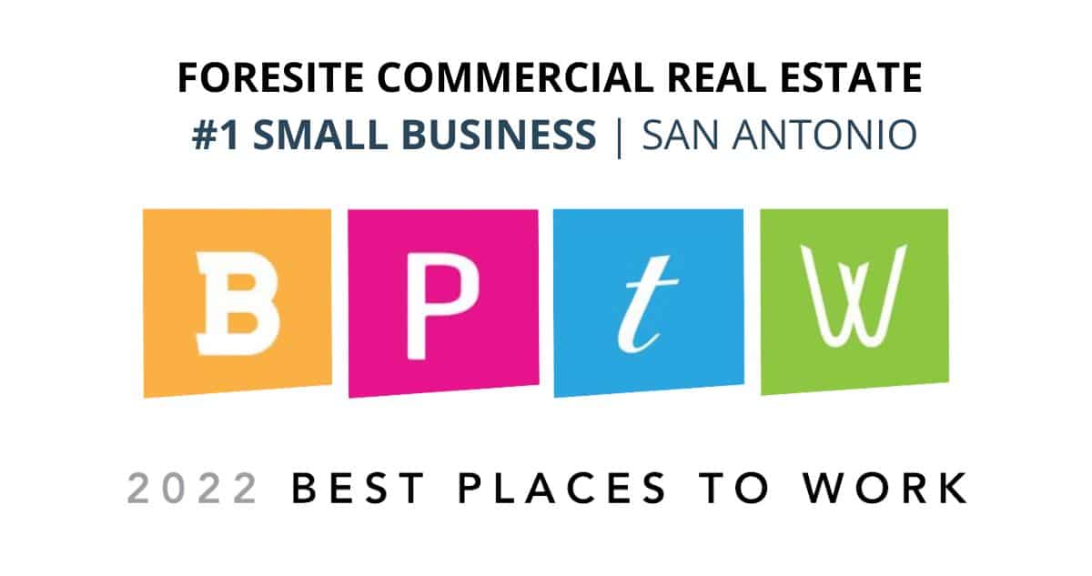 Foresite Commercial Real Estate - 2022 Small Business Winner for Best Places to Work by the San Antonio Business Journal